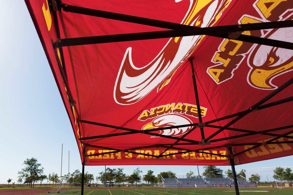 track and field tent interior