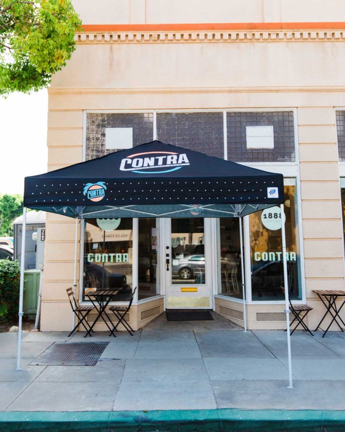 10x10 custom tent spotlight coffee shop